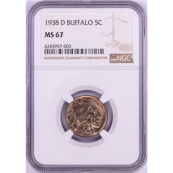 1938-D Buffalo Nickel Coin NGC MS67