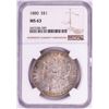 Image 1 : 1880 $1 Morgan Silver Dollar Coin NGC MS63