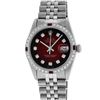 Image 1 : Rolex Men's Stainless Steel Diamond & Ruby Datejust Oyster Perpetual Wristwatch
