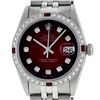 Image 2 : Rolex Men's Stainless Steel Diamond & Ruby Datejust Oyster Perpetual Wristwatch