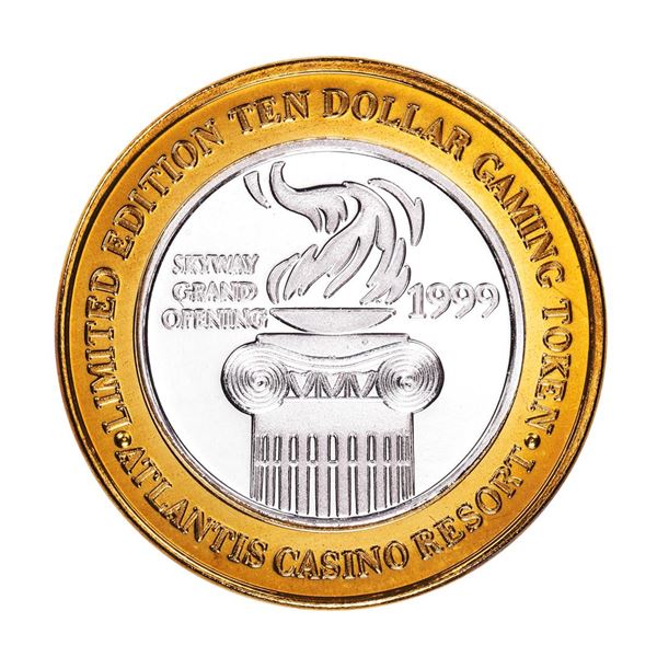 .999 Fine Silver Atlantis Casino & Resort Reno, NV $10 Limited Edition Gaming Token