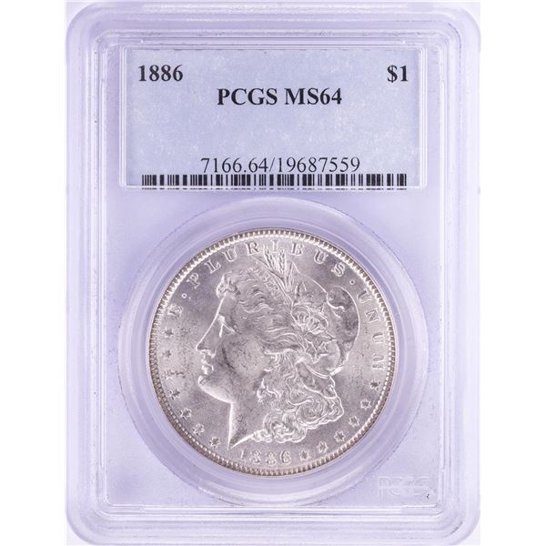 1886 $1 Morgan Silver Dollar Coin PCGS MS64