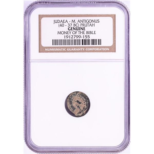 40-37 BC Judaea M. Antigonus Prutah Ancient Coin NGC Genuine