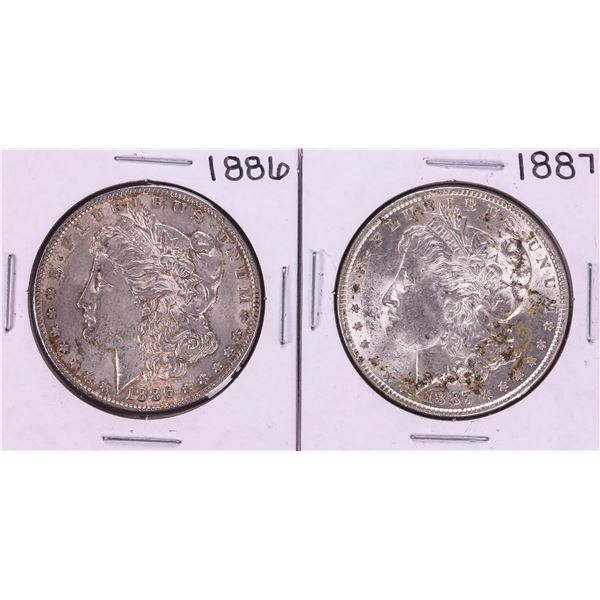 Lot of 1886-1887 $1 Morgan Silver Dollar Coins