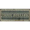 Image 2 : 1862 $3 Bullion Bank Washington, D.C. Obsolete Banknote