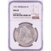 Image 1 : 1921 $1 Morgan Silver Dollar Coin NGC MS63