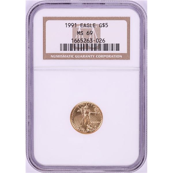1991 $5 American Gold Eagle Coin NGC MS69