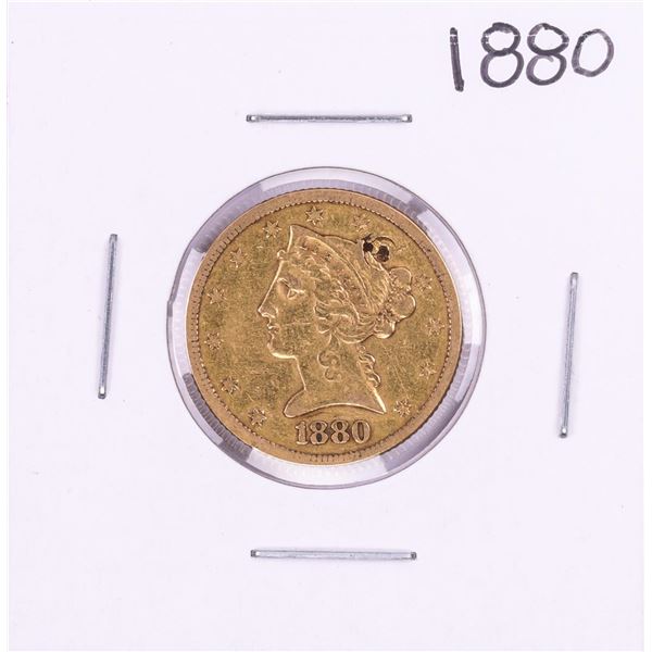 1880 $5 Liberty Head Half Eagle Gold Coin - Damaged