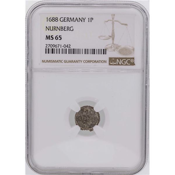 1688 Germany 1 Pfennig Nurnberg Coin NGC MS65