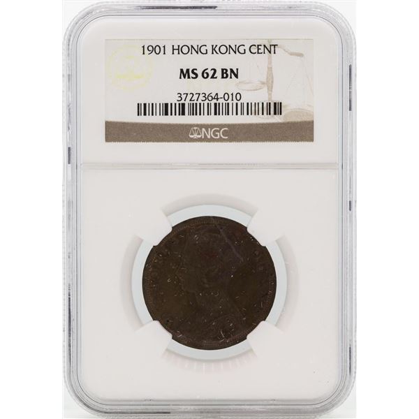 1901 Hong Kong Cent Coin NGC MS62BN