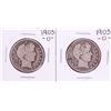 Image 1 : Lot of (2) 1903-O Barber Half Dollar Coins