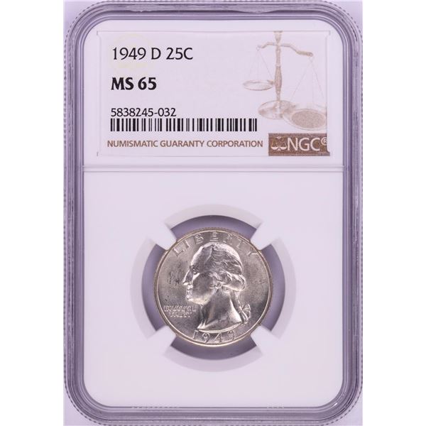 1949-D Washington Quarter Coin NGC MS65