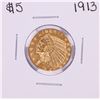 Image 1 : 1913 $5 Indian Head Half Eagle Gold Coin