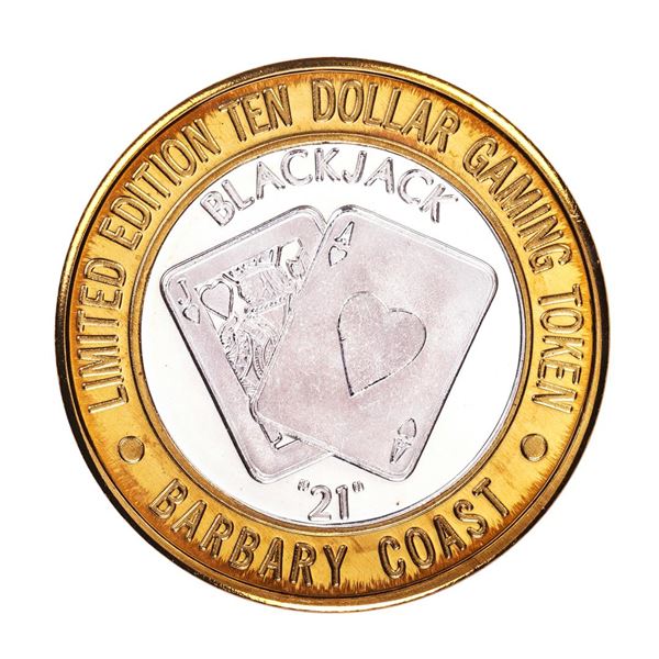 .999 Fine Silver Barbary Coast Casino Las Vegas, NV $10 Limited Edition Gaming Token