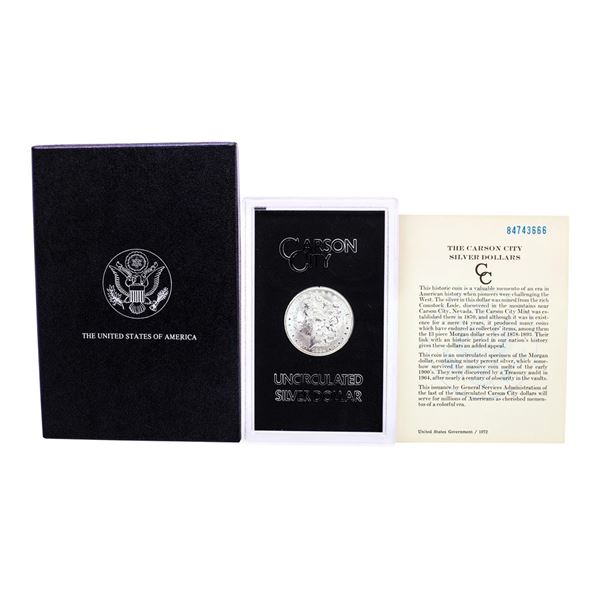 1884-CC $1 Morgan Silver Dollar Coin GSA Hoard Uncirculated w/Box & COA