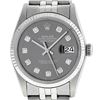 Image 1 : Rolex Men's Stainless Steel Slate Grey Diamond Oyster Perpetual Datejust Wristwatch