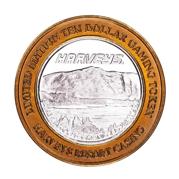 .999 Fine Silver Harveys Resort Lake Tahoe, Nevada $10 Limited Edition Gaming Token