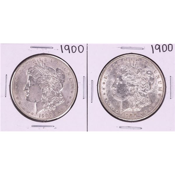 Lot of (2) 1900 $1 Morgan Silver Dollar Coins