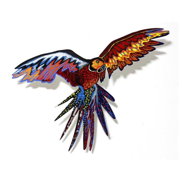 Govezensky "Macaw VI" Original Mixed Media on Metal