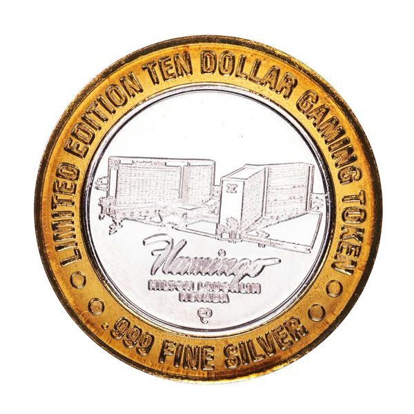 .999 Silver Flamingo Laughlin Nevada $10 Casino Limited Edition Gaming Token