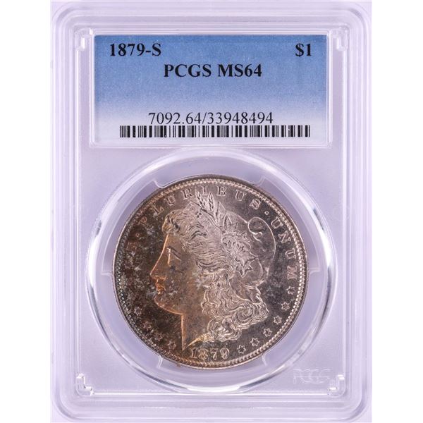 1879-S $1 Morgan Silver Dollar Coin PCGS MS64 Amazing Toning