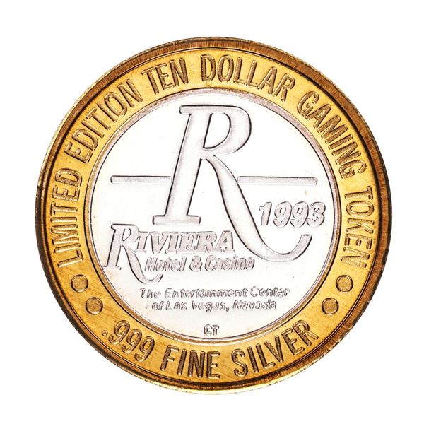 .999 Silver Riviera Hotel & Casino $10 Casino Limited Edition Gaming Token