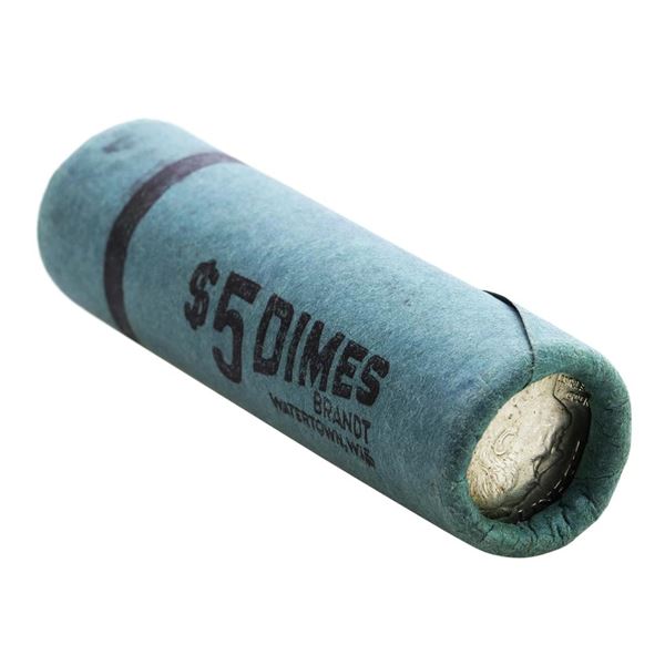 Original Bank Roll of (50) Brilliant Uncirculated 1961-D Roosevelt Dime Coins