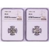 Image 1 : Lot of 1944-S & 1945-S Mercury Dime Coins NGC MS65
