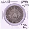Image 1 : 1843 GoPM Thin Rays Mexico 4 Reales Silver Coin