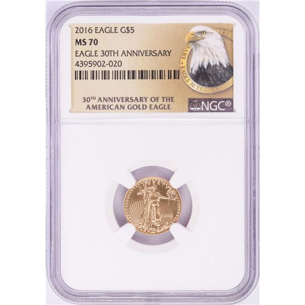 2016 $5 American Gold Eagle Coin NGC MS70