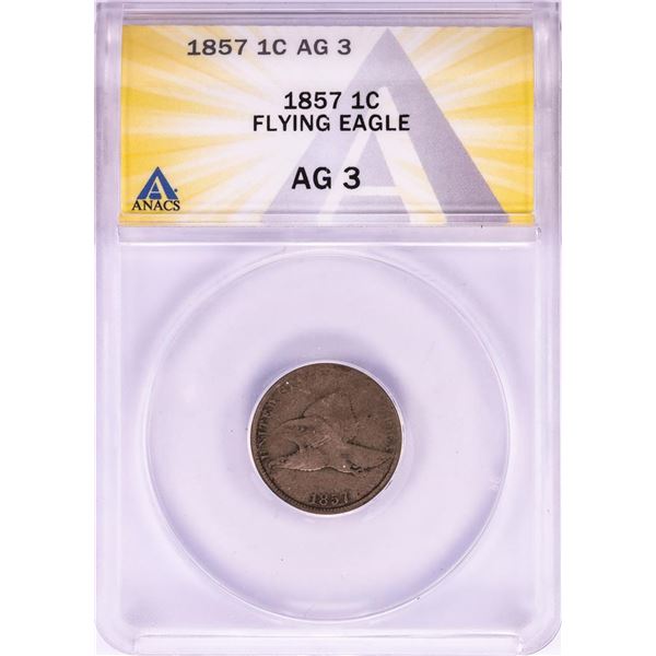 1857 Flying Eagle Cent Coin ANACS AG3