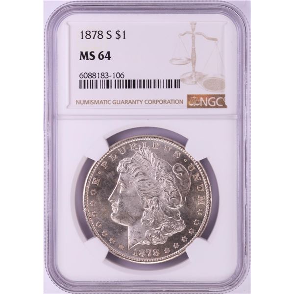 1878-S $1 Morgan Silver Dollar Coin NGC MS64