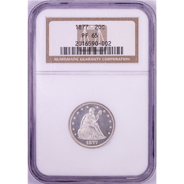 1877 Proof Twenty Cent Piece Coin NGC PF65