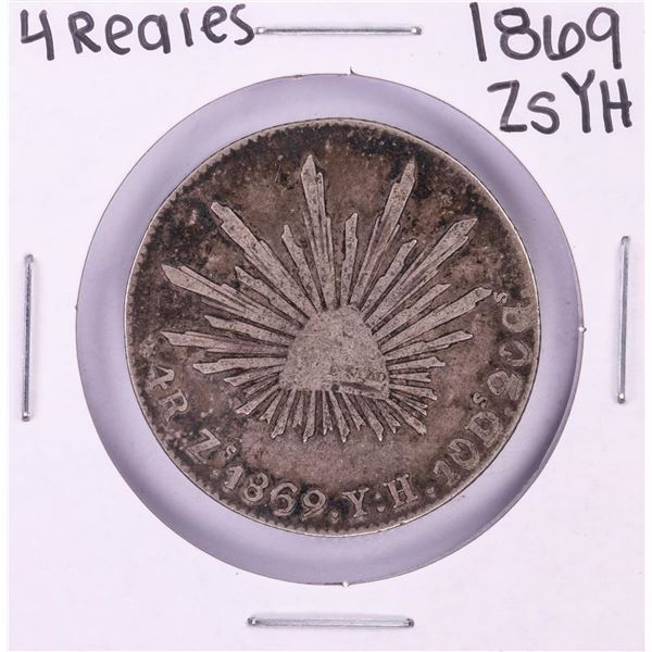 1869 ZsYH Mexico 4 Reales Silver Coin