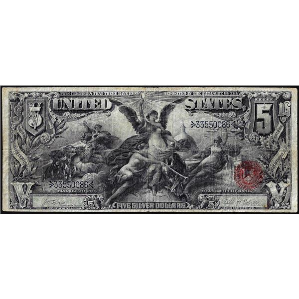 1896 $5 Educational Silver Certificate Note