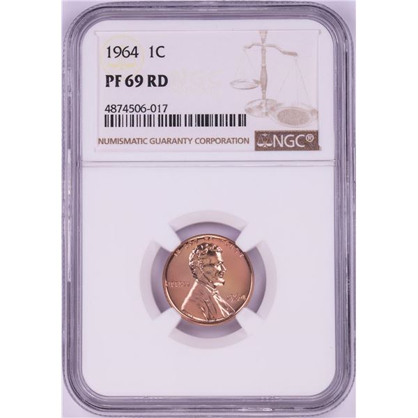 1964 Proof Lincoln Memorial Cent Coin NGC PF69RD