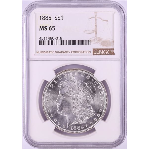 1885 $1 Morgan Silver Dollar Coin NGC MS65