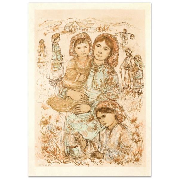 Edna Hibel (1917-2014) "Family in the Field" Limited Edition Lithograph