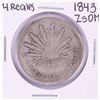Image 1 : 1843 ZsOM Mexico 4 Reales Silver Coin