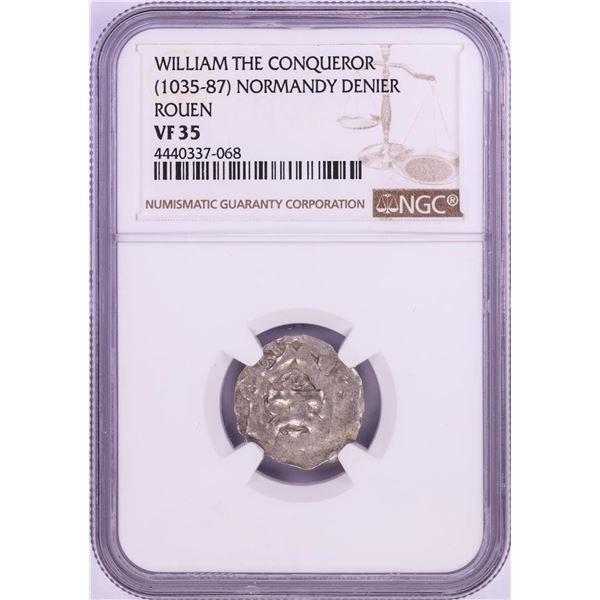 1035-87 William The Conqueror Normandy Rouen Denier Coin NGC VF35