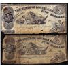 Image 1 : Lot of (2) 1863 $5 The State of Louisiana Baton Rouge, LA Obsolete Banknotes