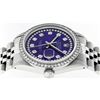 Image 9 : Rolex Men's Stainless Steel Blue String Diamond Oyster Perpetual Datejust Wristwatch