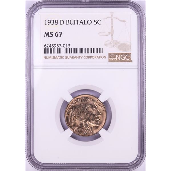 1938-D Buffalo Nickel Coin NGC MS67