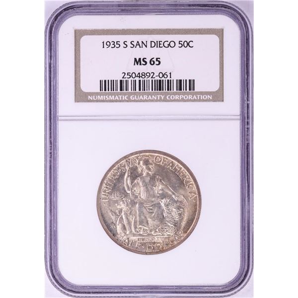 1935-S San Diego Commemorative Half Dollar Coin NGC MS65