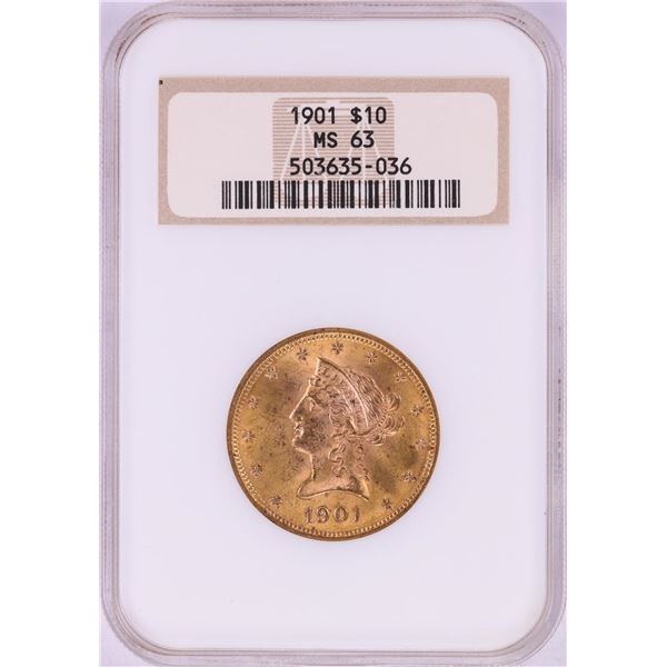 1901 $10 Liberty Head Eagle Gold Coin NGC MS63