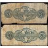 Image 2 : Lot of (2) 1863 $5 The State of Louisiana Baton Rouge, LA Obsolete Banknotes