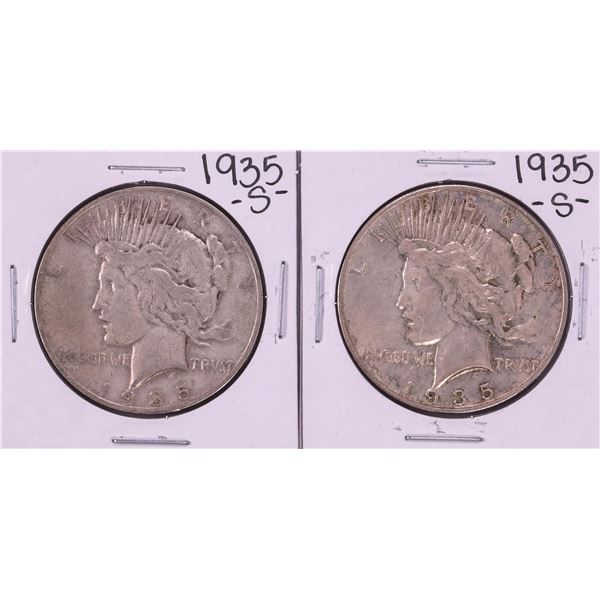 Lot of (2) 1935-S $1 Peace Silver Dollar Coins