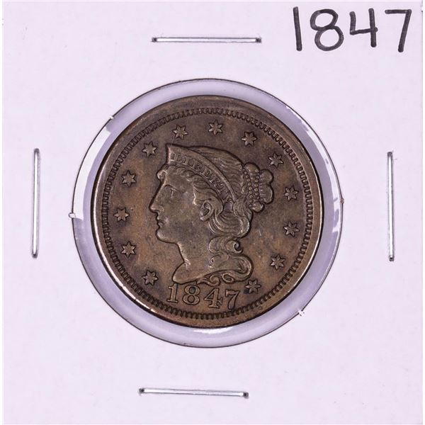 1847 Braided Hair Large Cent Coin