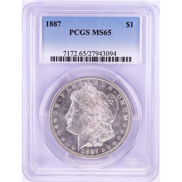 1887 $1 Morgan Silver Dollar Coin PCGS MS65