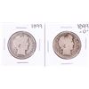 Image 1 : Lot of 1899 & 1899-O Barber Half Dollar Coins